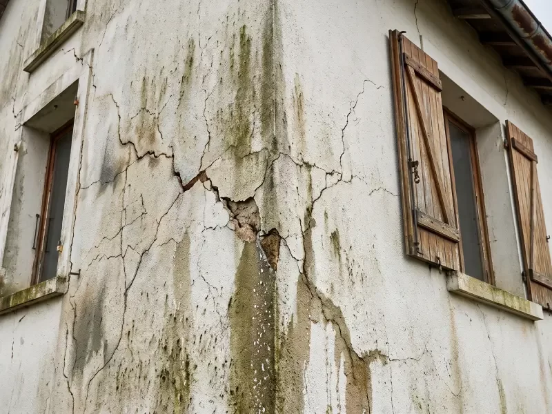 Fissure mur ext&eacute;rieur